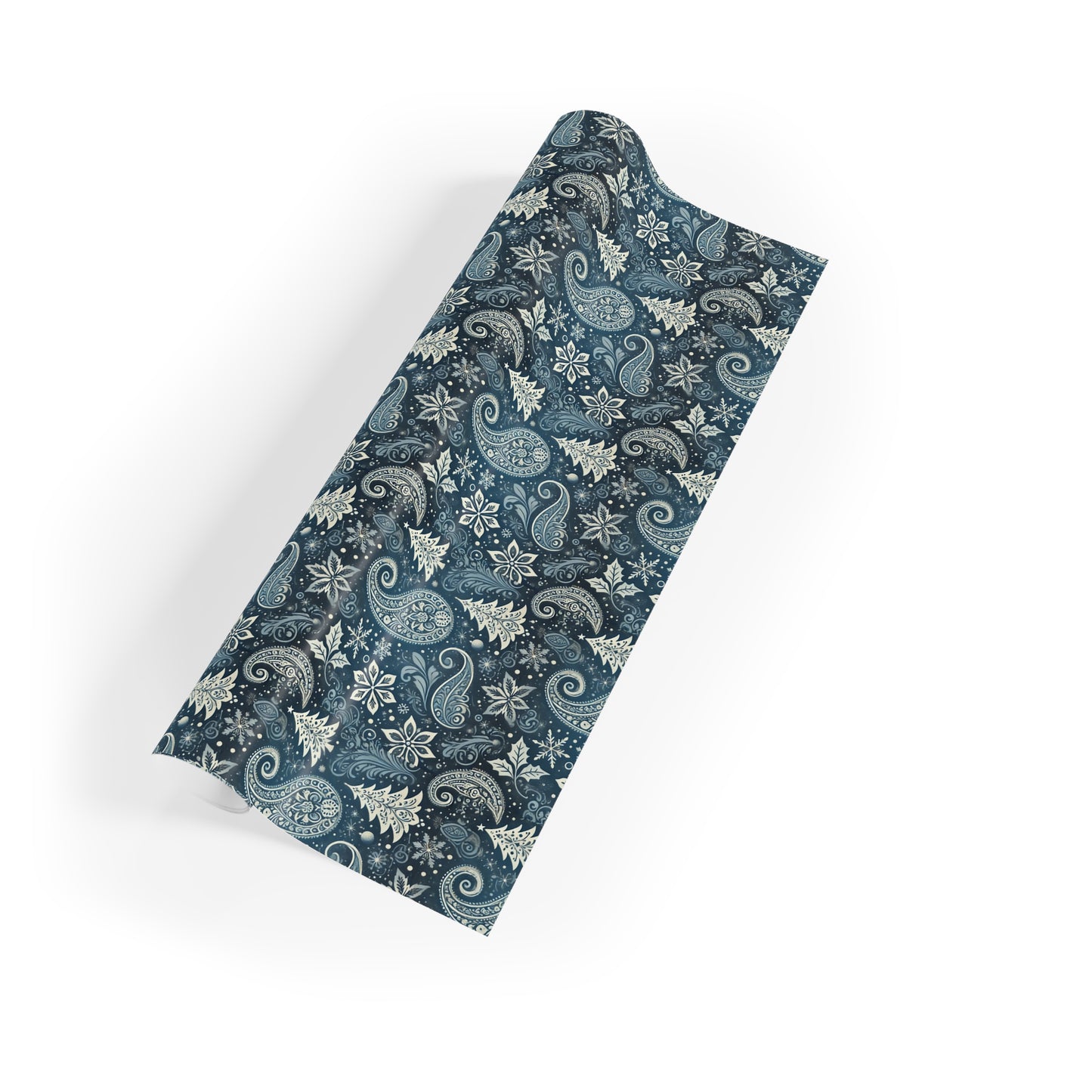 Wrapping Paper Rolls - Blue Paisley Christmas Design