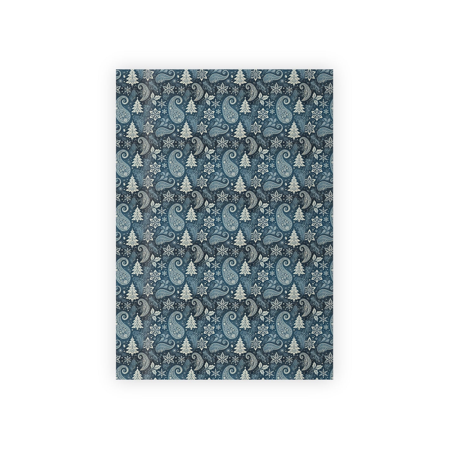 Wrapping Paper Rolls - Blue Paisley Christmas Design