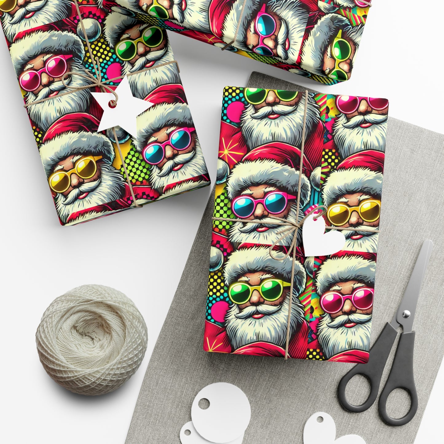 Gift Wrap Papers - Pop Art Santa Design for Holiday Gifts