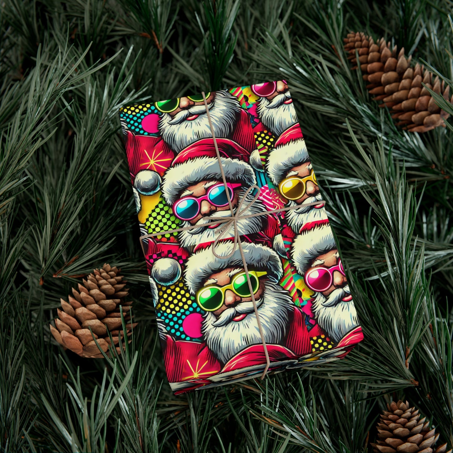 Gift Wrap Papers - Pop Art Santa Design for Holiday Gifts