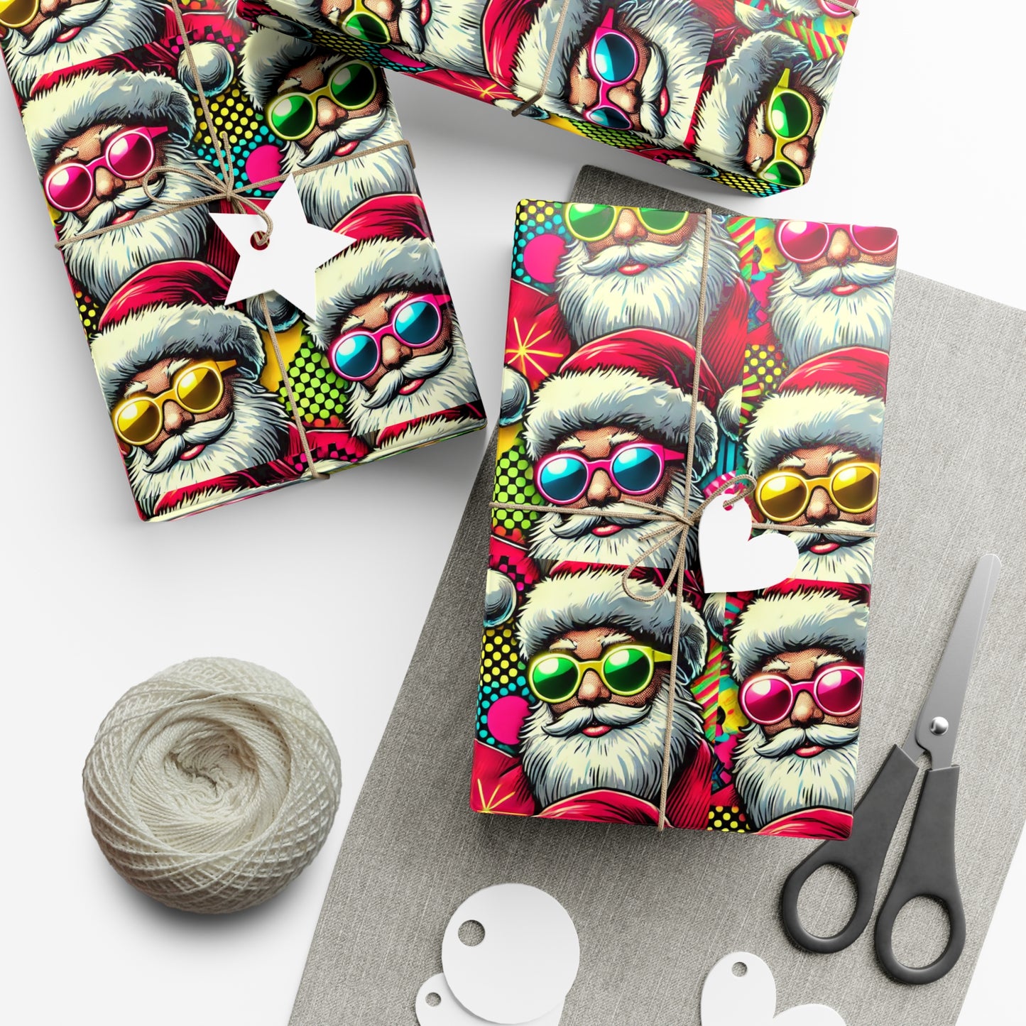 Gift Wrap Papers - Pop Art Santa Design for Holiday Gifts